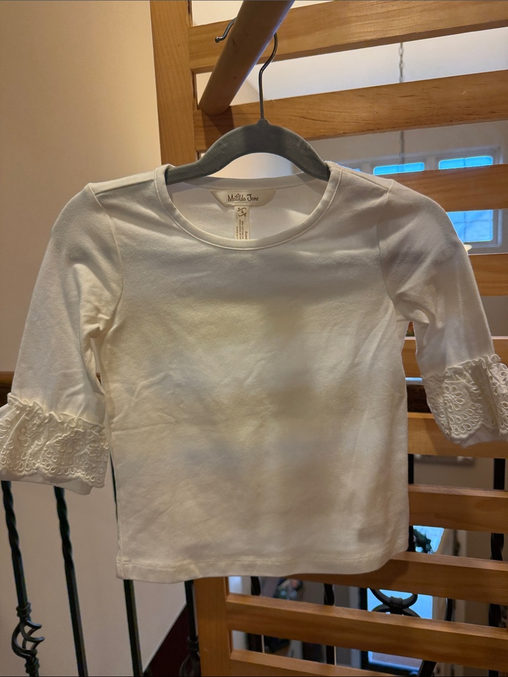 Matilda Jane White Lace Trim Long Sleeve Tee